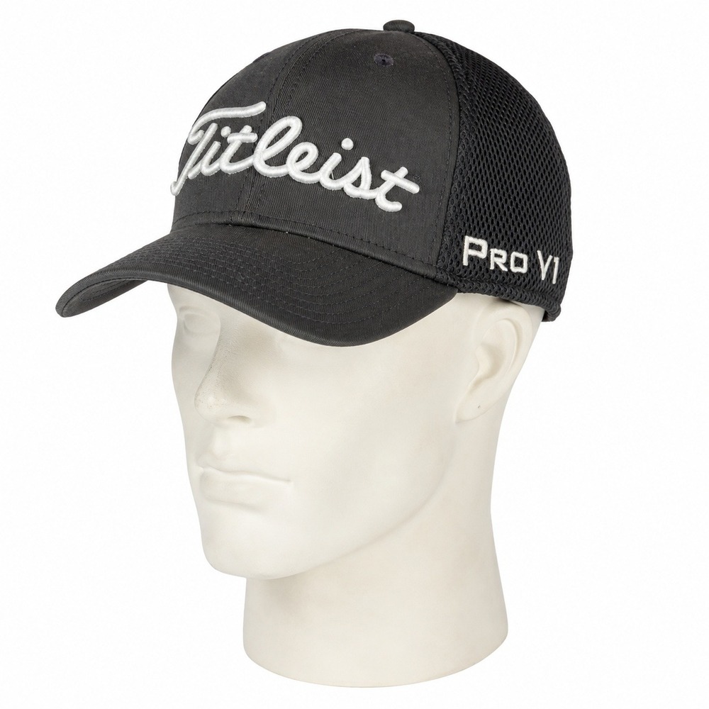 Titleist New Era Golf Hat Gray Mesh Pro V1 FootJoy Stretch Fit Large-XLarge
